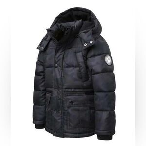 DKNY Black Puffer Jacket Kids Youth L 14/16 Boys thick warm hooded winter coat